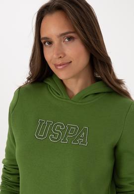 Kadın Yeşil Şardonlu Kapüşonlu Basic Sweatshirt - 50313566045