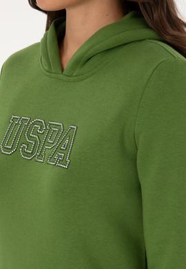 Kadın Yeşil Şardonlu Kapüşonlu Basic Sweatshirt - 50313566045