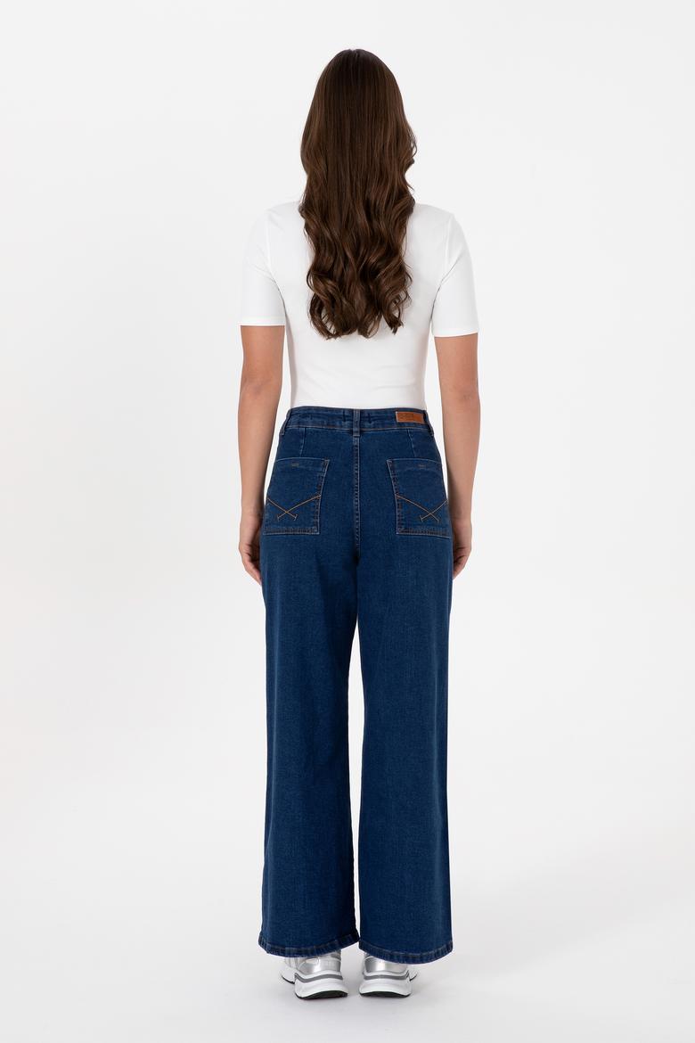 Kadın Mavi Flaire High Waist Fit Jean Pantolon - 50316581004