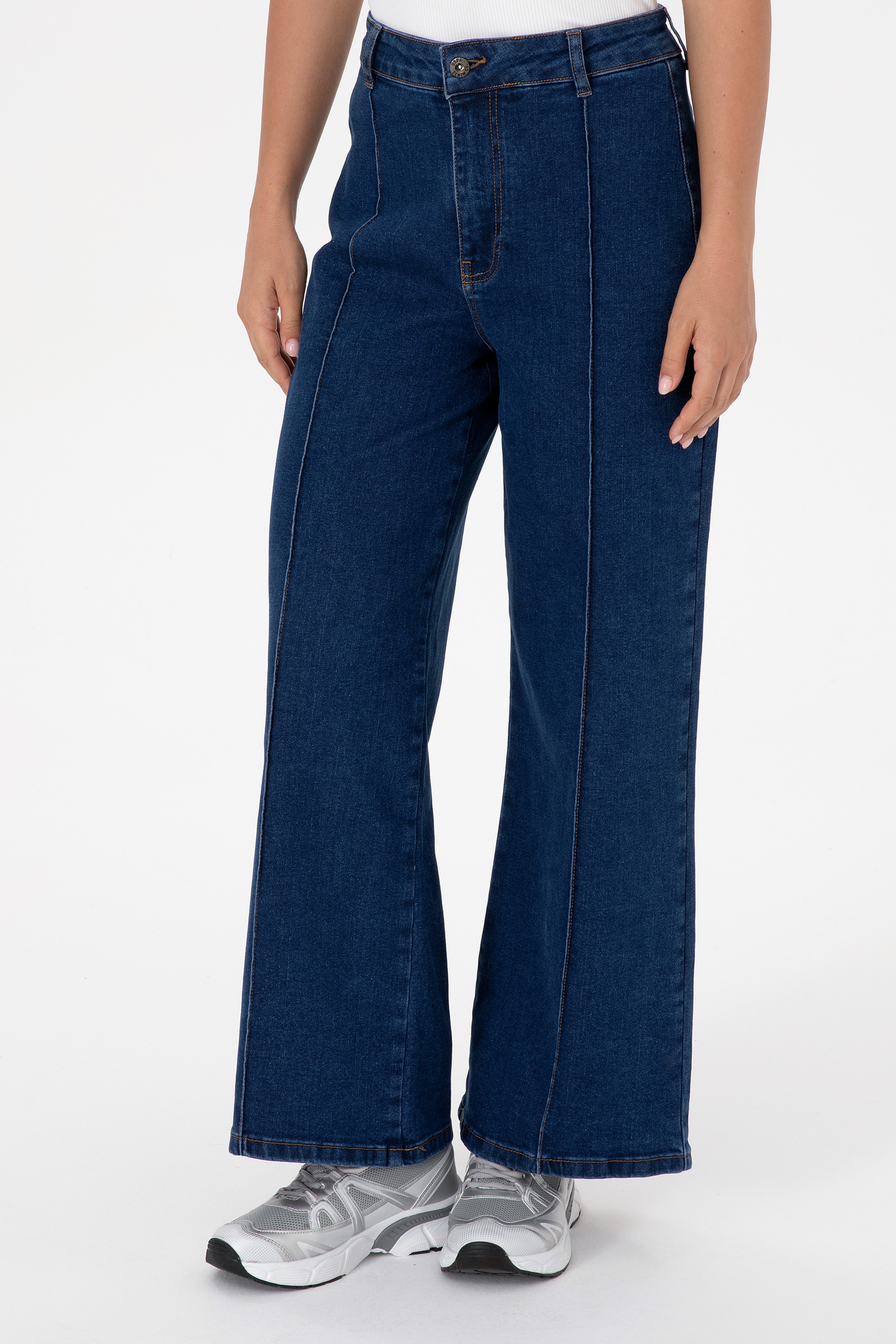 Kadın Mavi Flaire High Waist Fit Jean Pantolon