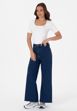 Kadın Mavi Flaire High Waist Fit Jean Pantolon - 50316581004
