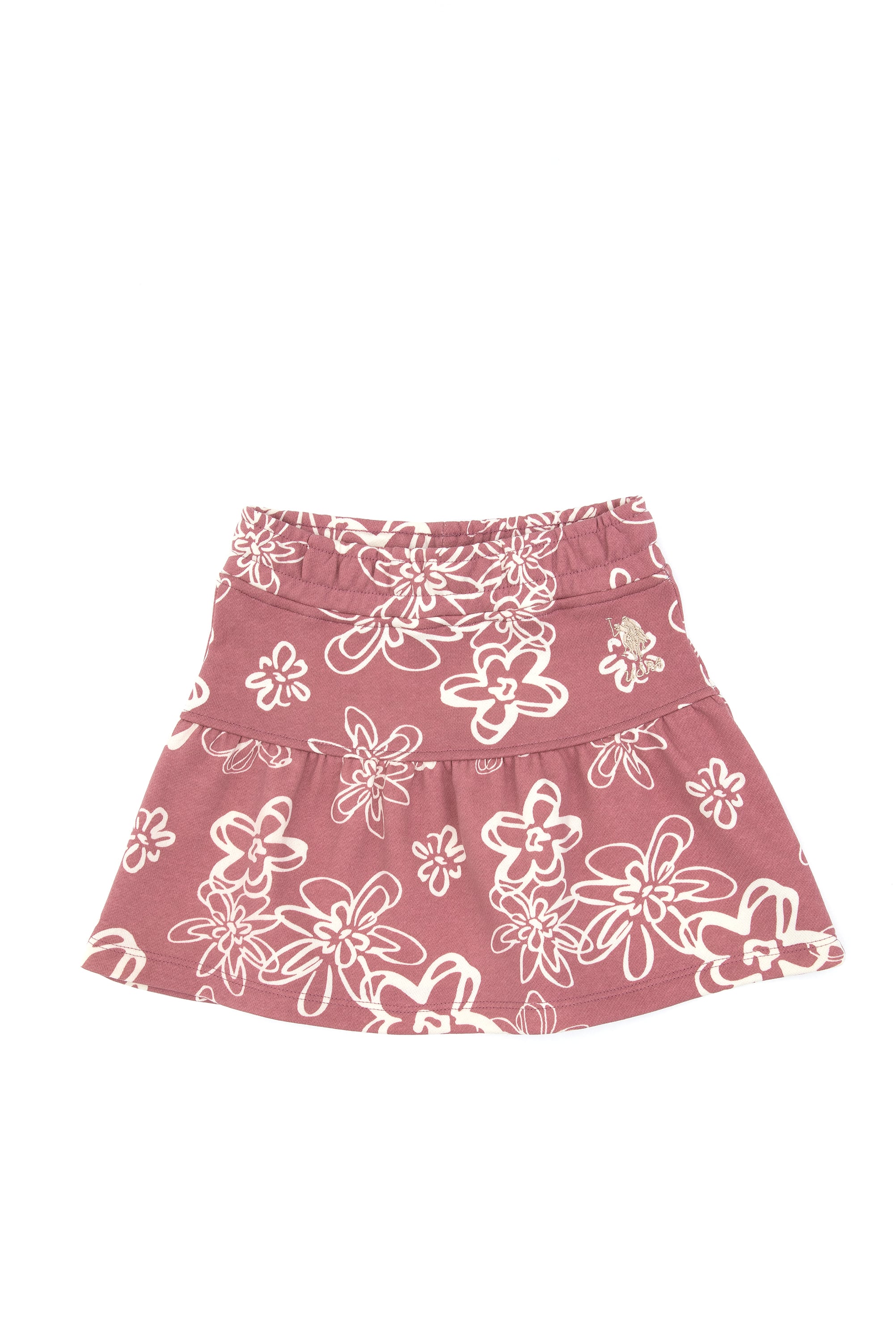 Kız Çocuk Orkide Çiçek Desenli Örme Etek