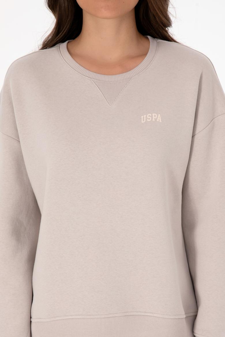 Kadın Taş Şardonlu Bisiklet Yaka Basic Sweatshırt - 50313586117