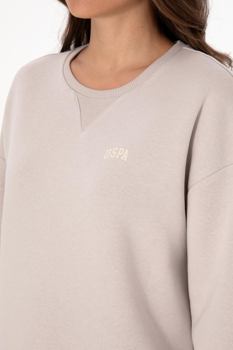 Kadın Taş Şardonlu Bisiklet Yaka Basic Sweatshırt - 50313586117