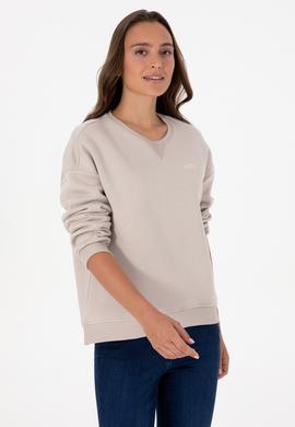 Kadın Taş Şardonlu Bisiklet Yaka Basic Sweatshırt - 50313586117