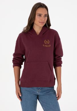 Kadın Bordo Kapüşonlu Sweatshirt - 50307796004