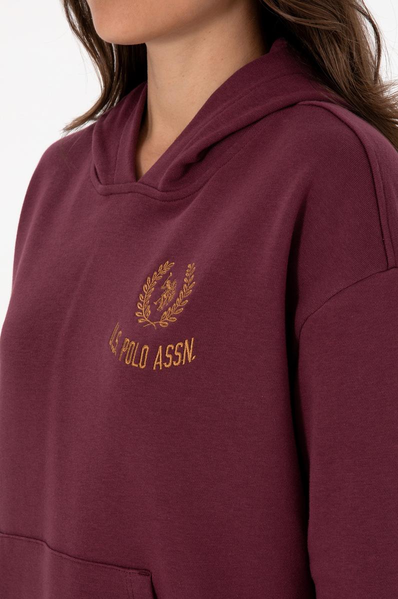 Kadın Bordo Kapüşonlu Sweatshirt