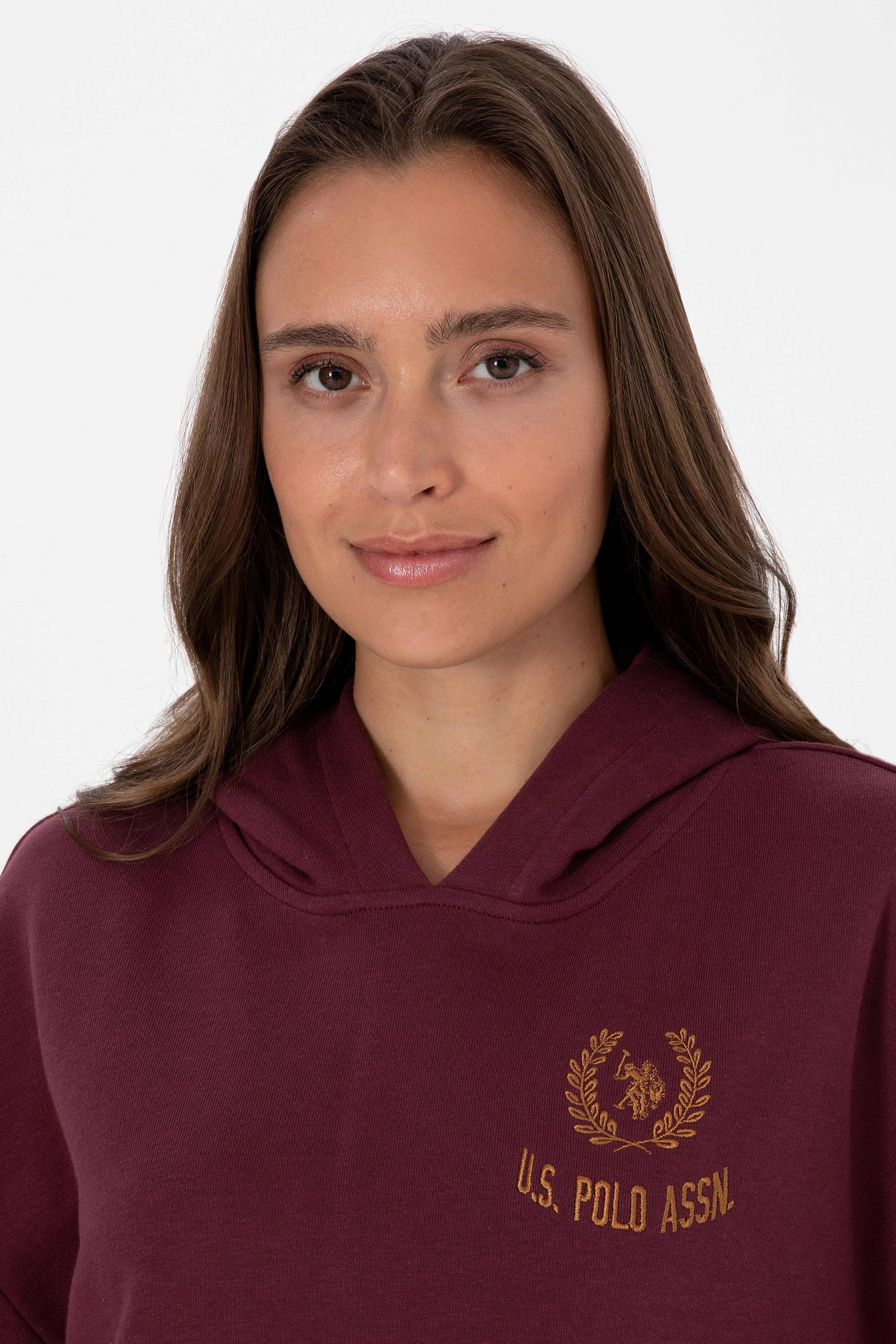 Kadın Bordo Kapüşonlu Sweatshirt