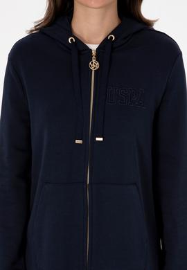 Kadın Lacivert Fermuarlı Kapüşonlu Sweatshırt - 50307714005