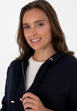 Kadın Lacivert Fermuarlı Kapüşonlu Sweatshırt - 50307714005