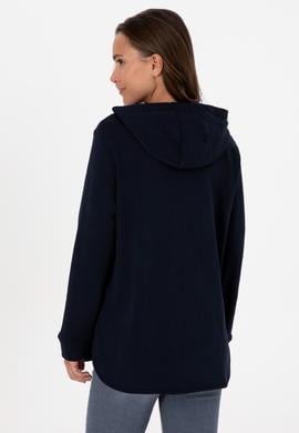 Kadın Lacivert Fermuarlı Kapüşonlu Sweatshırt - 50307714005