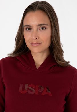 Kadın Bordo Kapüşonlu Basic Sweatshirt - 50307711012