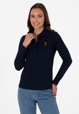 Kadın Lacivert Basic Polo Yaka Sweatshırt - 50307755013