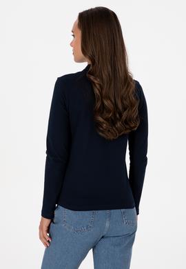 Kadın Lacivert Basic Polo Yaka Sweatshırt - 50307755013