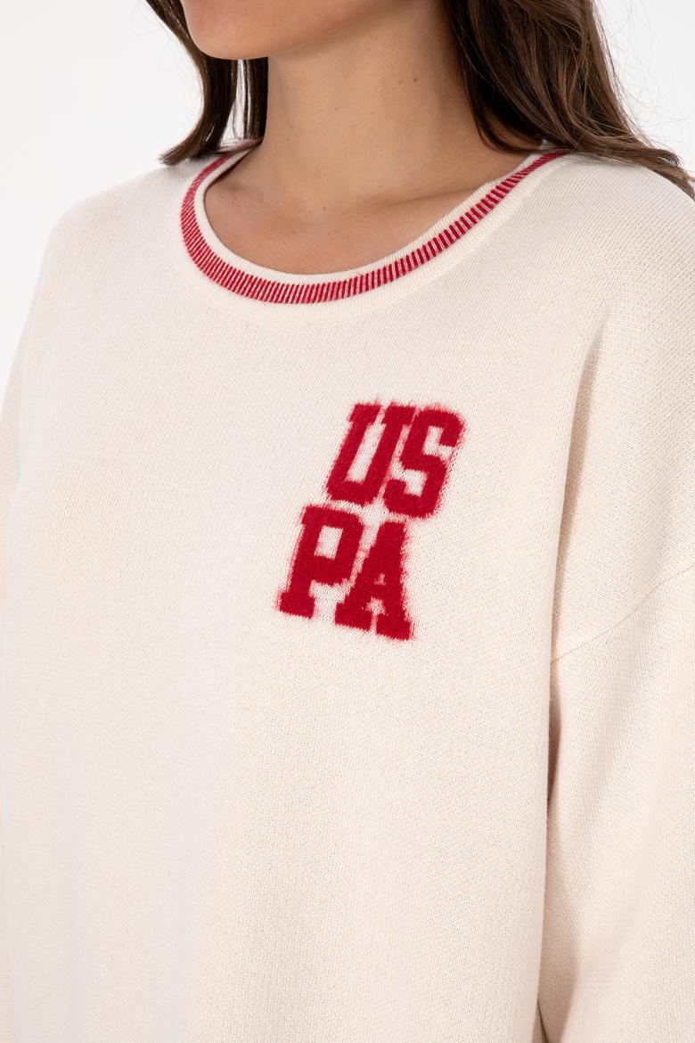 Kadın Krem Melanj Bisiklet Yaka Kazak - 50310214003