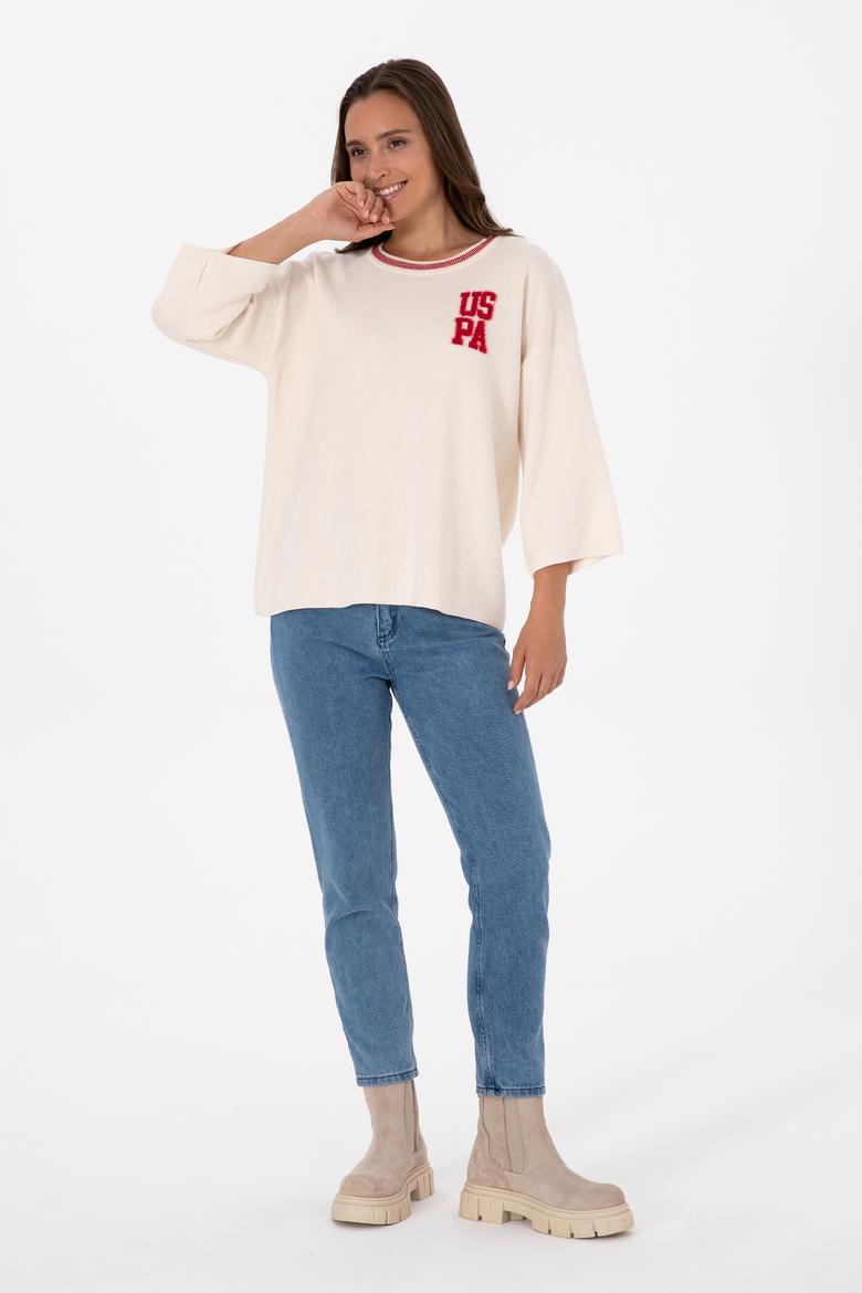 Kadın Krem Melanj Bisiklet Yaka Kazak - 50310214003