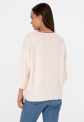 Kadın Krem Melanj Bisiklet Yaka Kazak - 50310214003