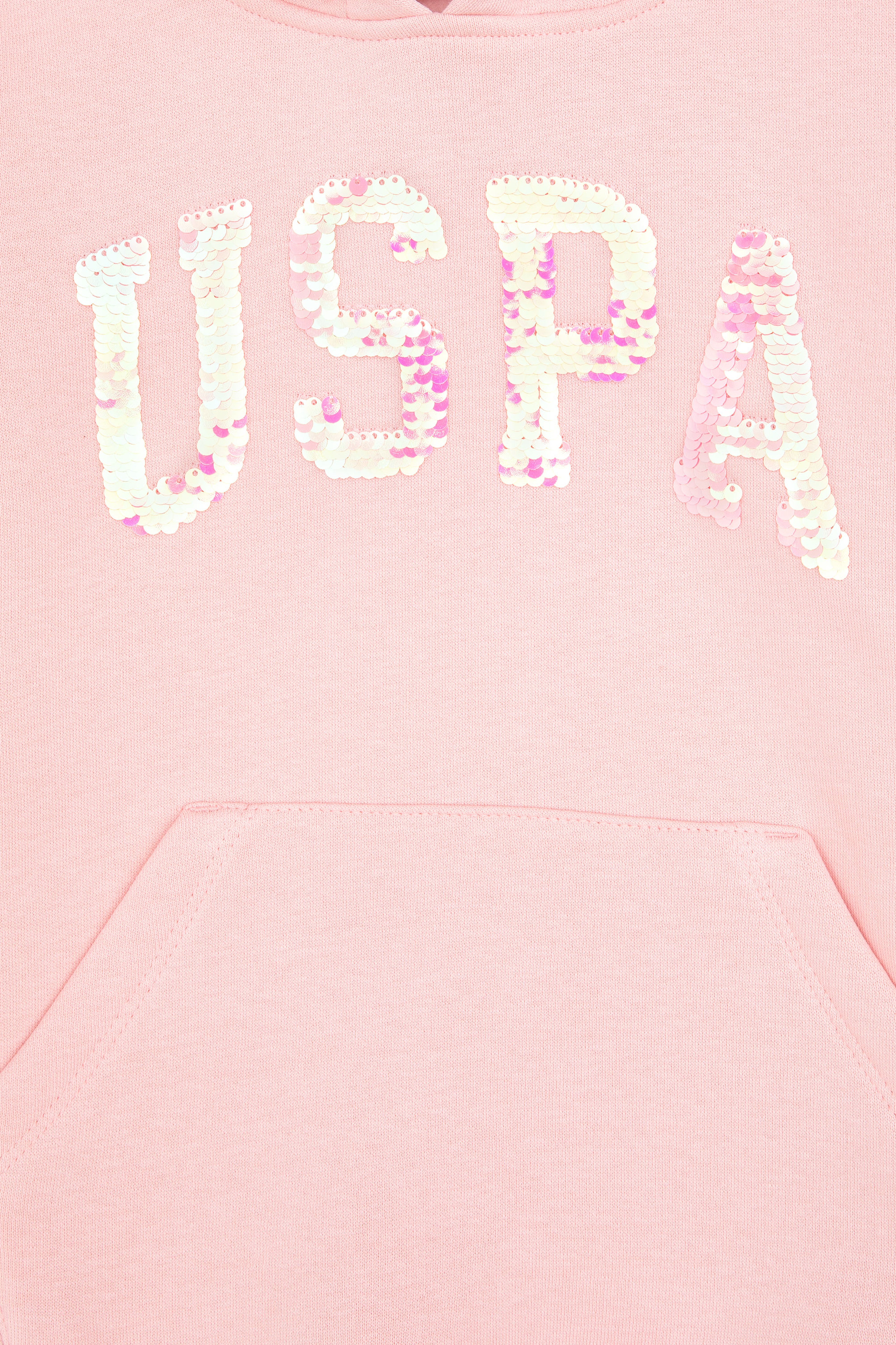 Kız Çocuk Toz Pembe Payet İşlemeli Şardonlu Kapüşonlu Basic Sweatshirt - Image 6
