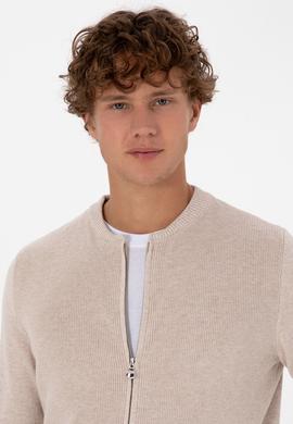 Erkek Taş Melanj Basic Triko Hırka - 50313721062