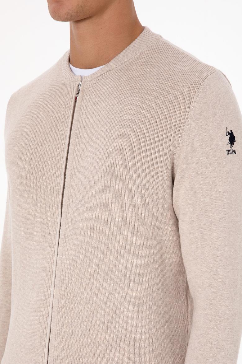 Erkek Taş Melanj Basic Triko Hırka - 50313721062