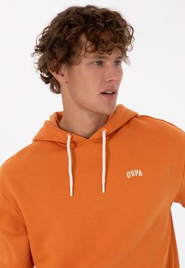 Erkek Oversize Fit Kapüşonlu Şardonlu Bakır Basic Sweatshirt - 50313782061