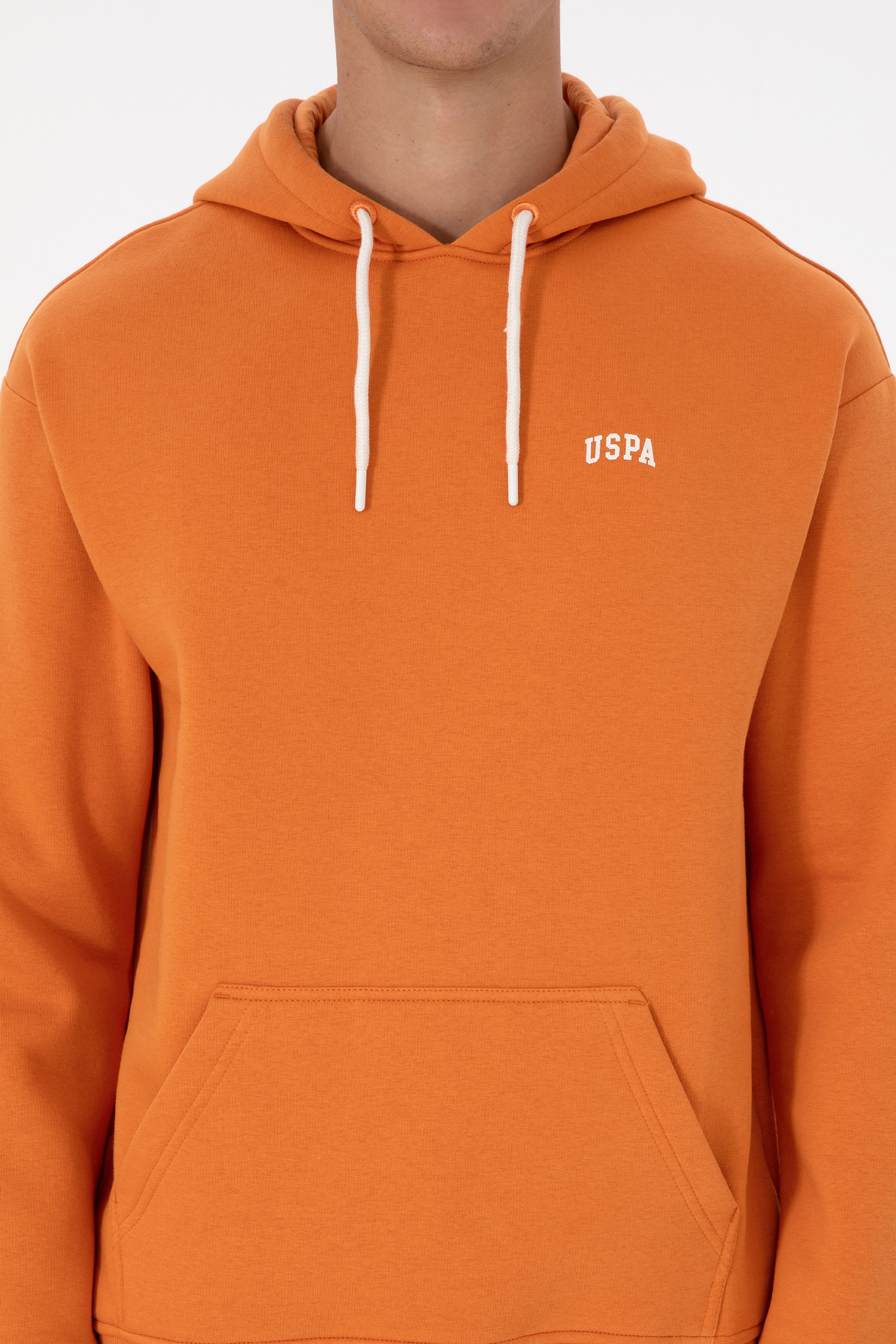 Erkek Oversize Fit Kapüşonlu Şardonlu Bakır Basic Sweatshirt - Image 6