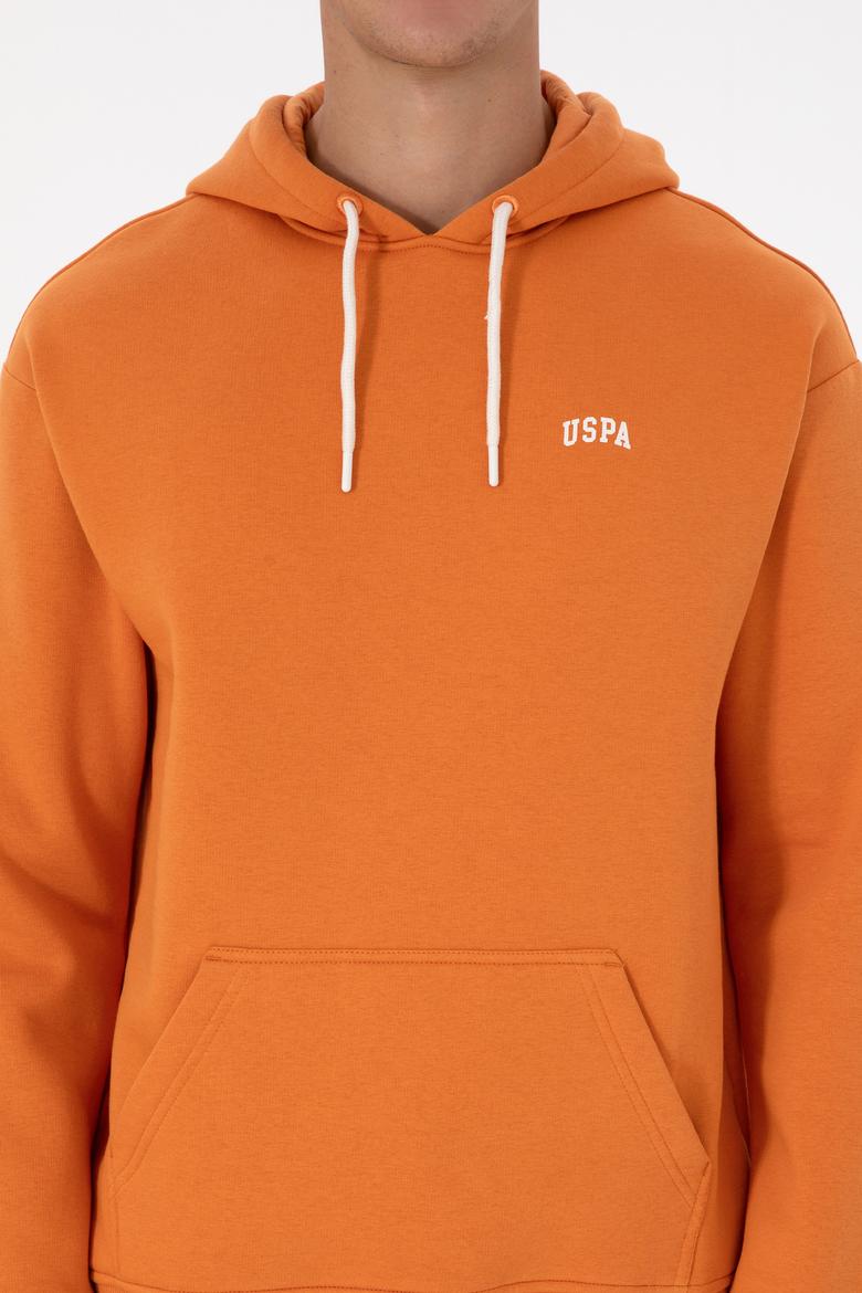 Erkek Oversize Fit Kapüşonlu Şardonlu Bakır Basic Sweatshirt - 50313782061