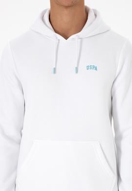 Erkek Regular Fit Kapüşonlu Şardonlu Beyaz Basic Sweatshirt - 50315582226