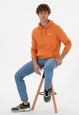 Erkek Regular Fit Kapüşonlu Şardonlu Bakır Basic Sweatshirt - 50315582211
