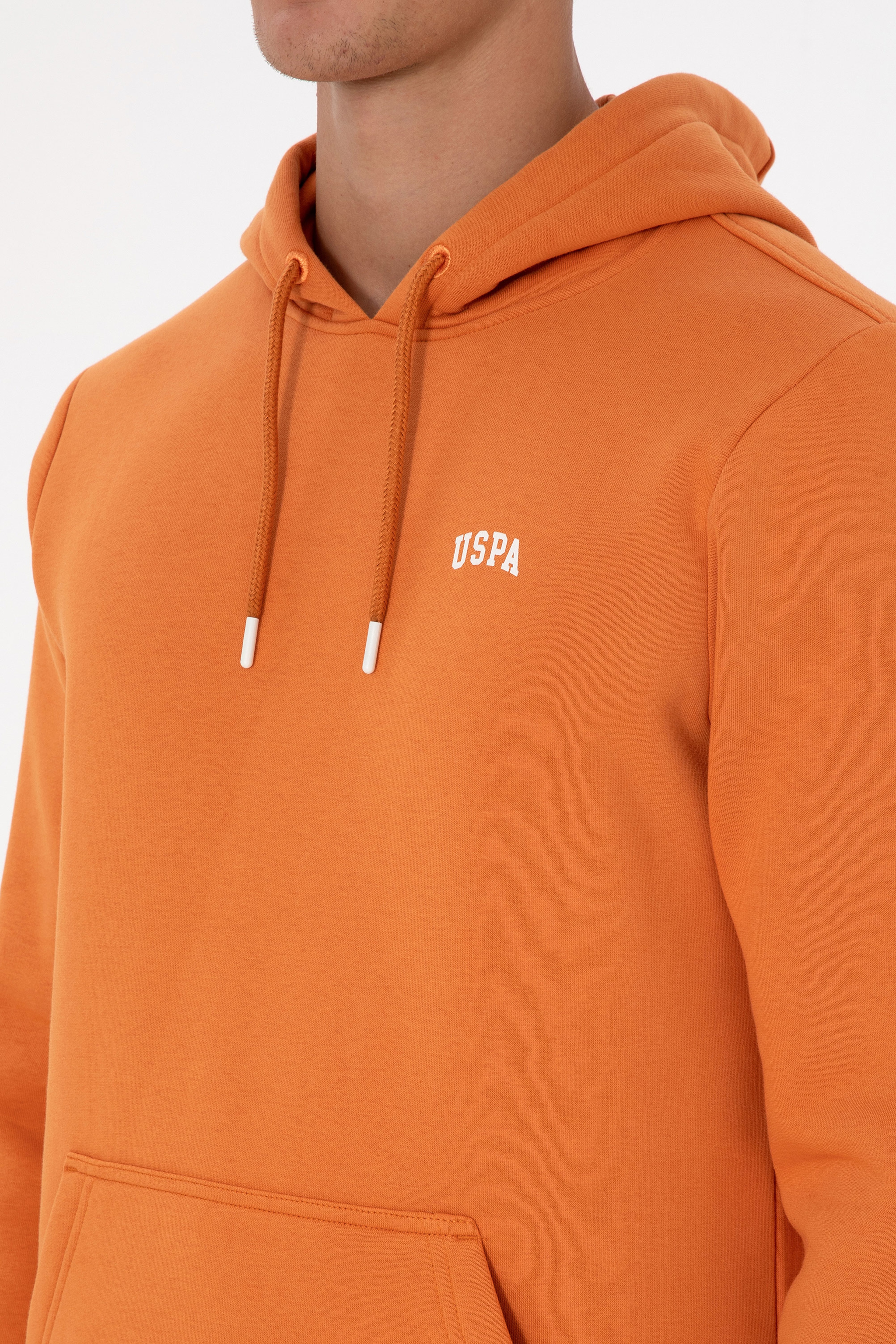 Erkek Regular Fit Kapüşonlu Şardonlu Bakır Basic Sweatshirt - Image 7