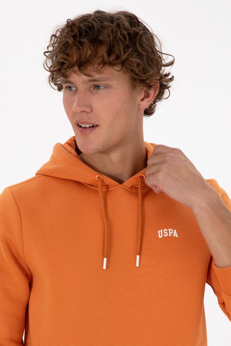 Erkek Regular Fit Kapüşonlu Şardonlu Bakır Basic Sweatshirt - 50315582211