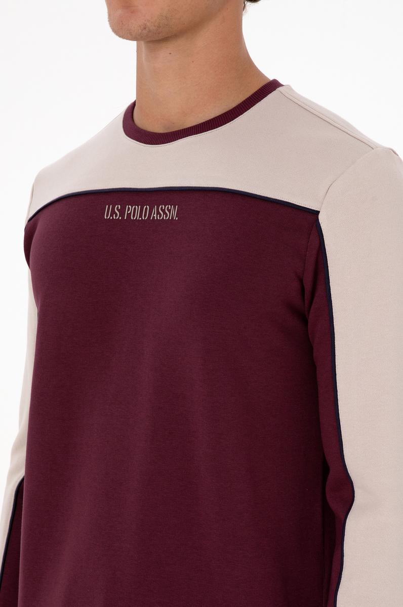 Erkek Regular Fit Bisiklet Yaka Bordo Sweatshirt
