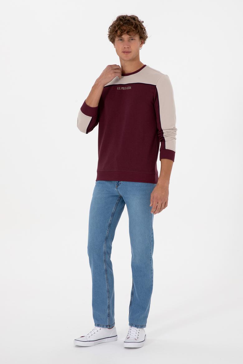 Erkek Regular Fit Bisiklet Yaka Bordo Sweatshirt - 50315507007