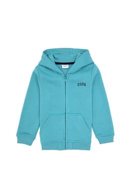 Erkek Çocuk Mint Örme Fermuarlı Kapüşonlu Hırka - 50313852076