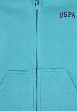 Erkek Çocuk Mint Örme Fermuarlı Kapüşonlu Hırka - 50313852076