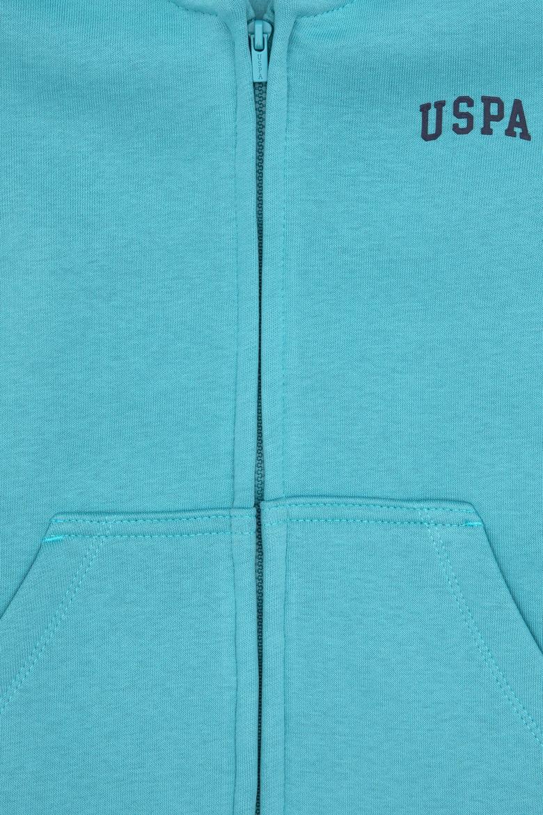 Erkek Çocuk Mint Örme Fermuarlı Kapüşonlu Hırka - 50313852076