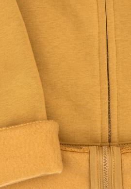 Erkek Çocuk Hardal Fermuarlı Kapüşonlu Örme Hırka - 50313852150