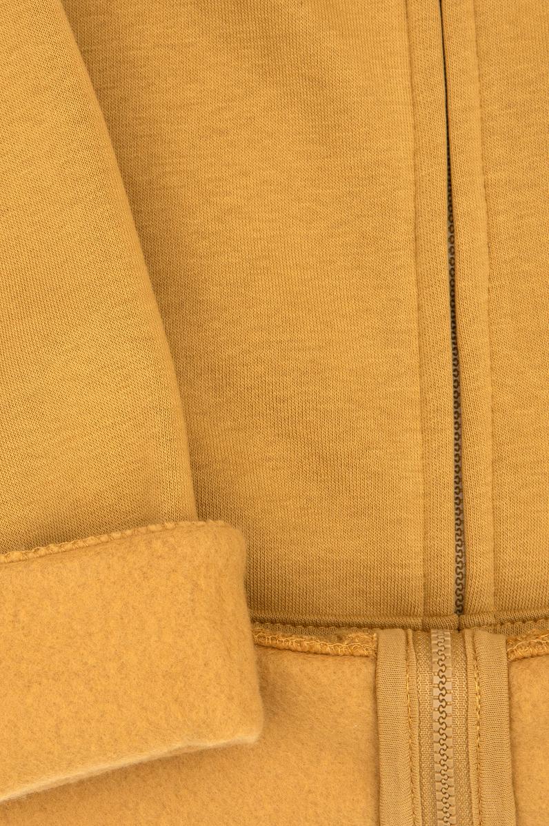 Erkek Çocuk Hardal Fermuarlı Kapüşonlu Örme Hırka