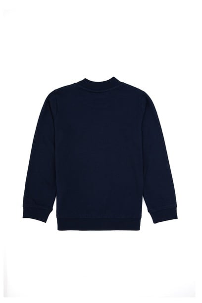 Erkek Çocuk Lacivert Basic Bisiklet Yaka Sweatshirt