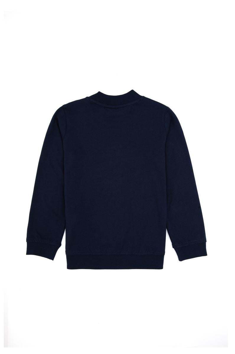 Erkek Çocuk Lacivert Basic Bisiklet Yaka Sweatshirt