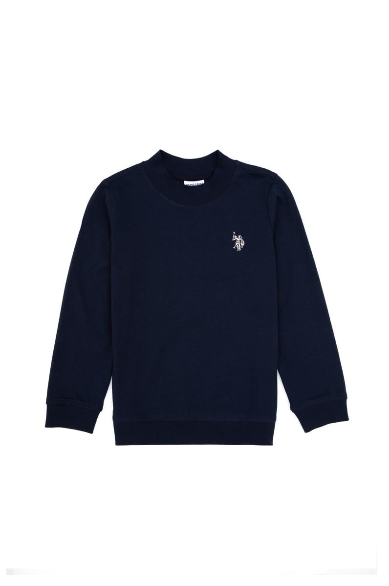 Erkek Çocuk Lacivert Basic Bisiklet Yaka Sweatshirt