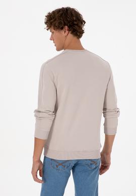 Erkek Regular Fit Bisiklet Yaka Taş Sweatshirt - 50315598019