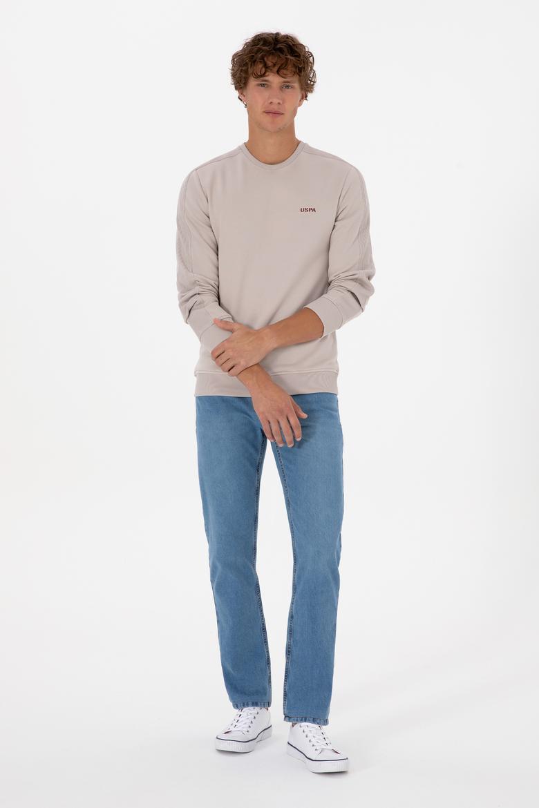 Erkek Regular Fit Bisiklet Yaka Taş Sweatshirt - 50315598019