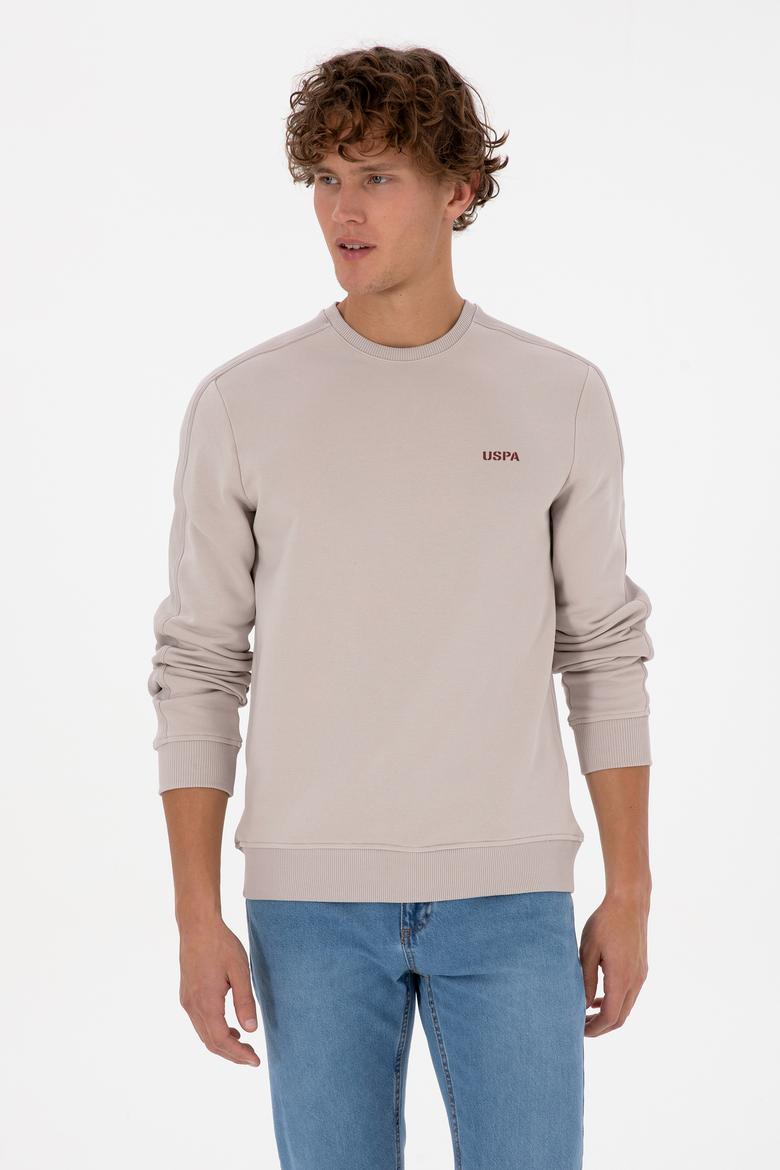 Erkek Regular Fit Bisiklet Yaka Taş Sweatshirt - 50315598019