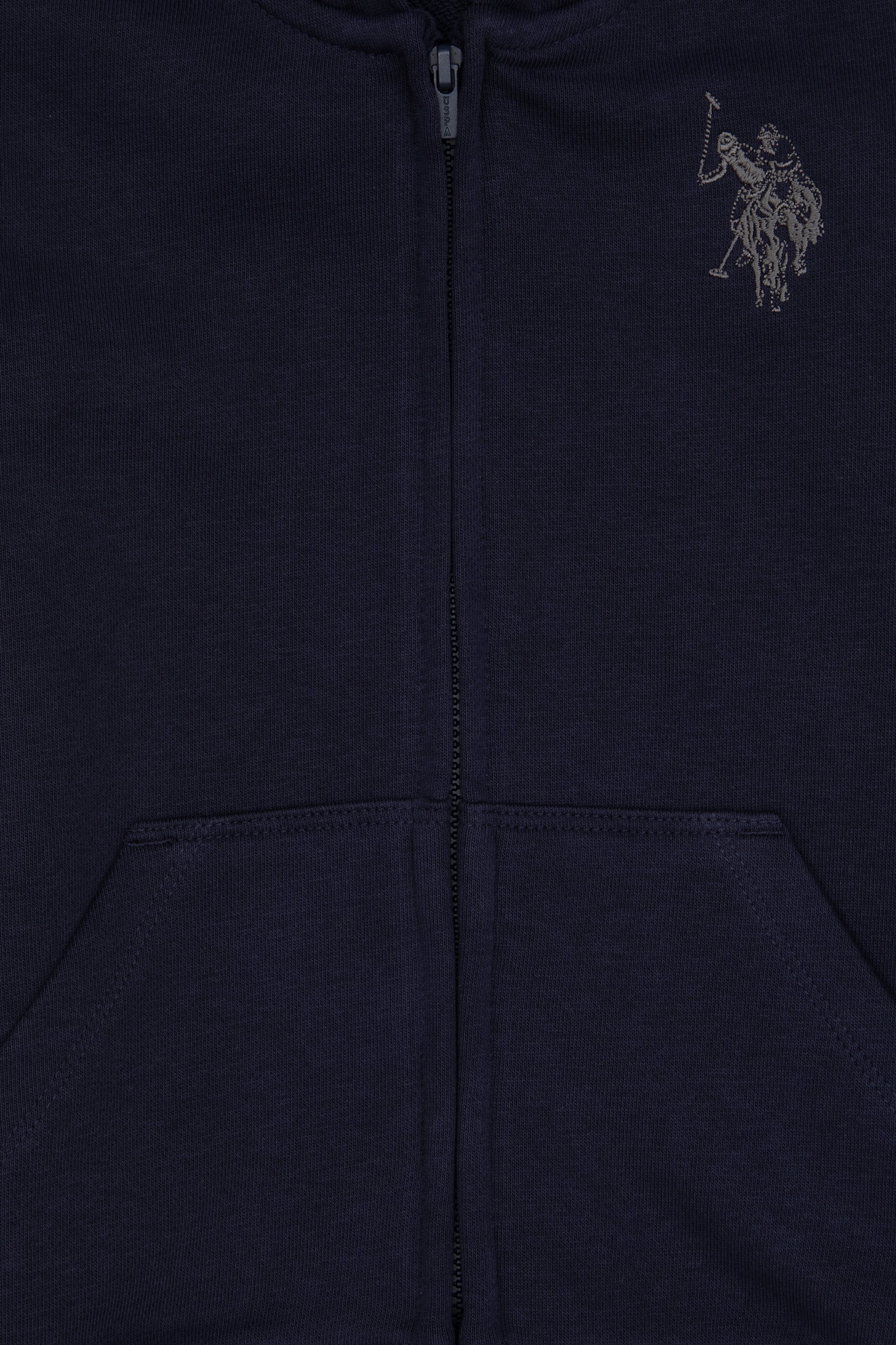 Erkek Çocuk Açık Lacivert Fermuarlı Kapüşonlu Sweatshirt