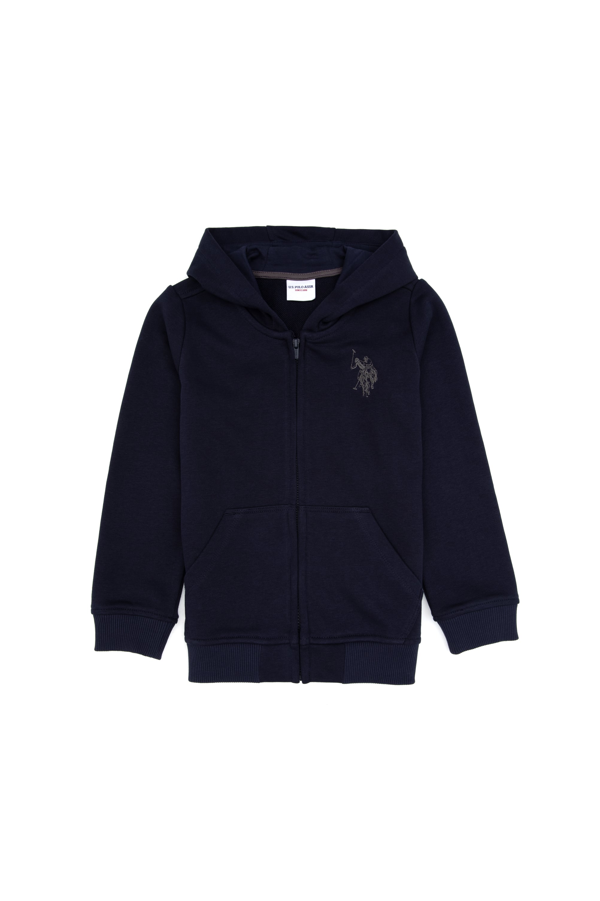 Erkek Çocuk Açık Lacivert Fermuarlı Kapüşonlu Sweatshirt