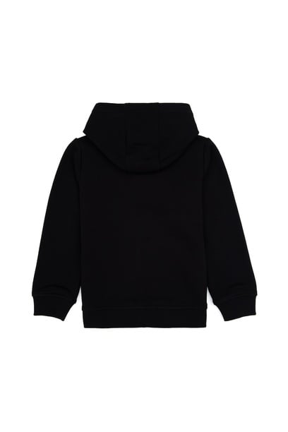 Erkek Çocuk Siyah Fermuarlı Kapüşonlu Sweatshirt