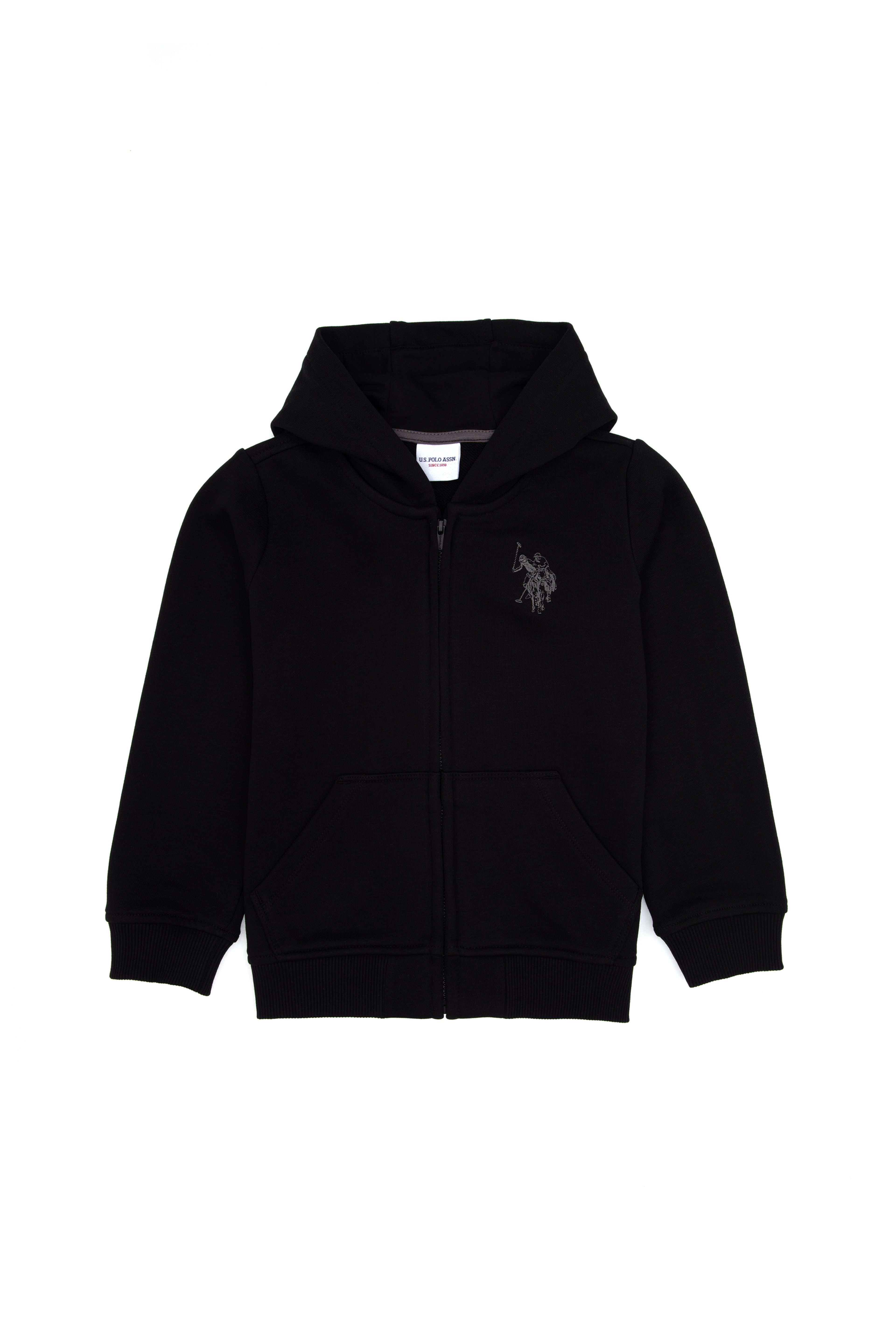 Erkek Çocuk Siyah Fermuarlı Kapüşonlu Sweatshirt - Image 1