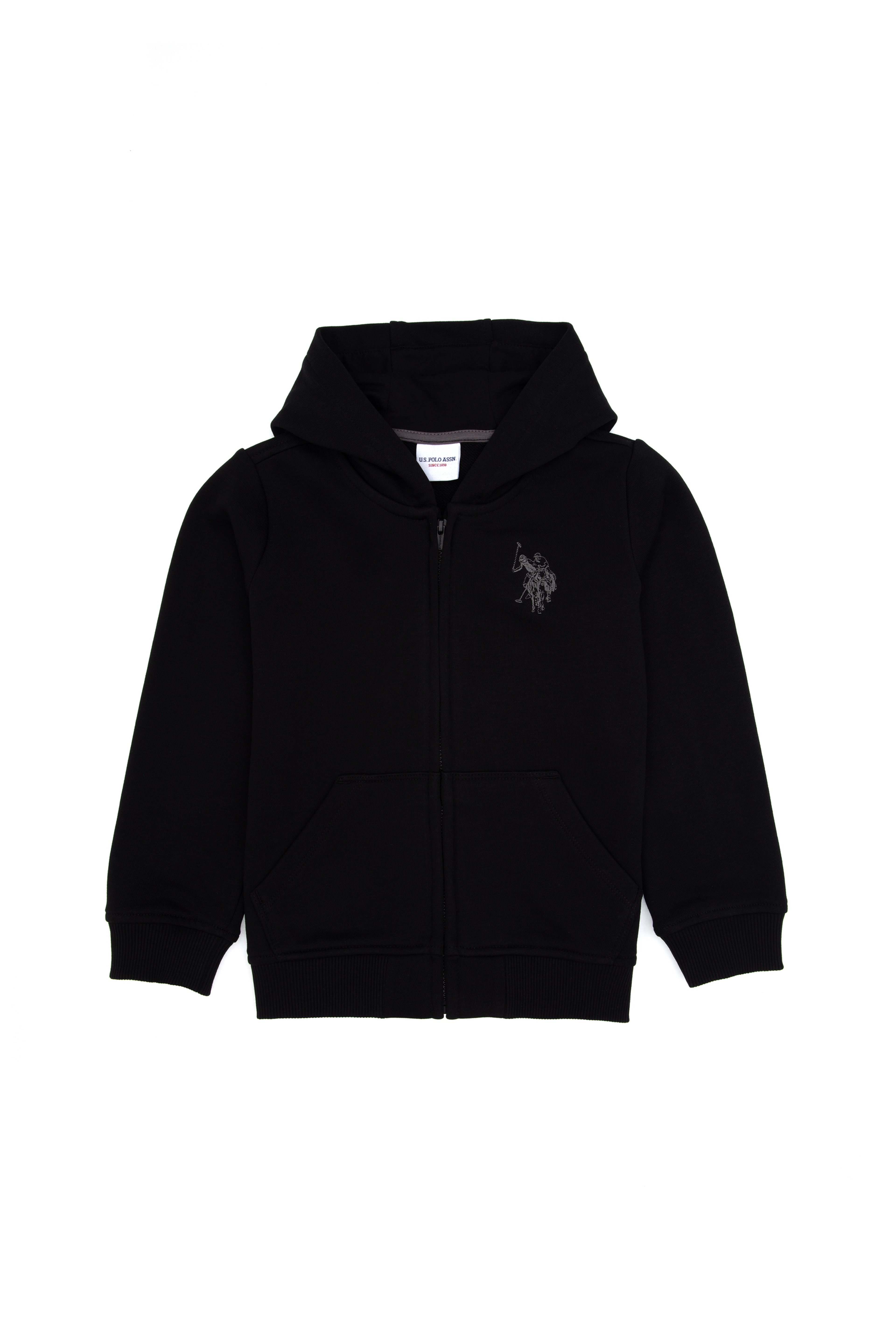 Erkek Çocuk Siyah Fermuarlı Kapüşonlu Sweatshirt