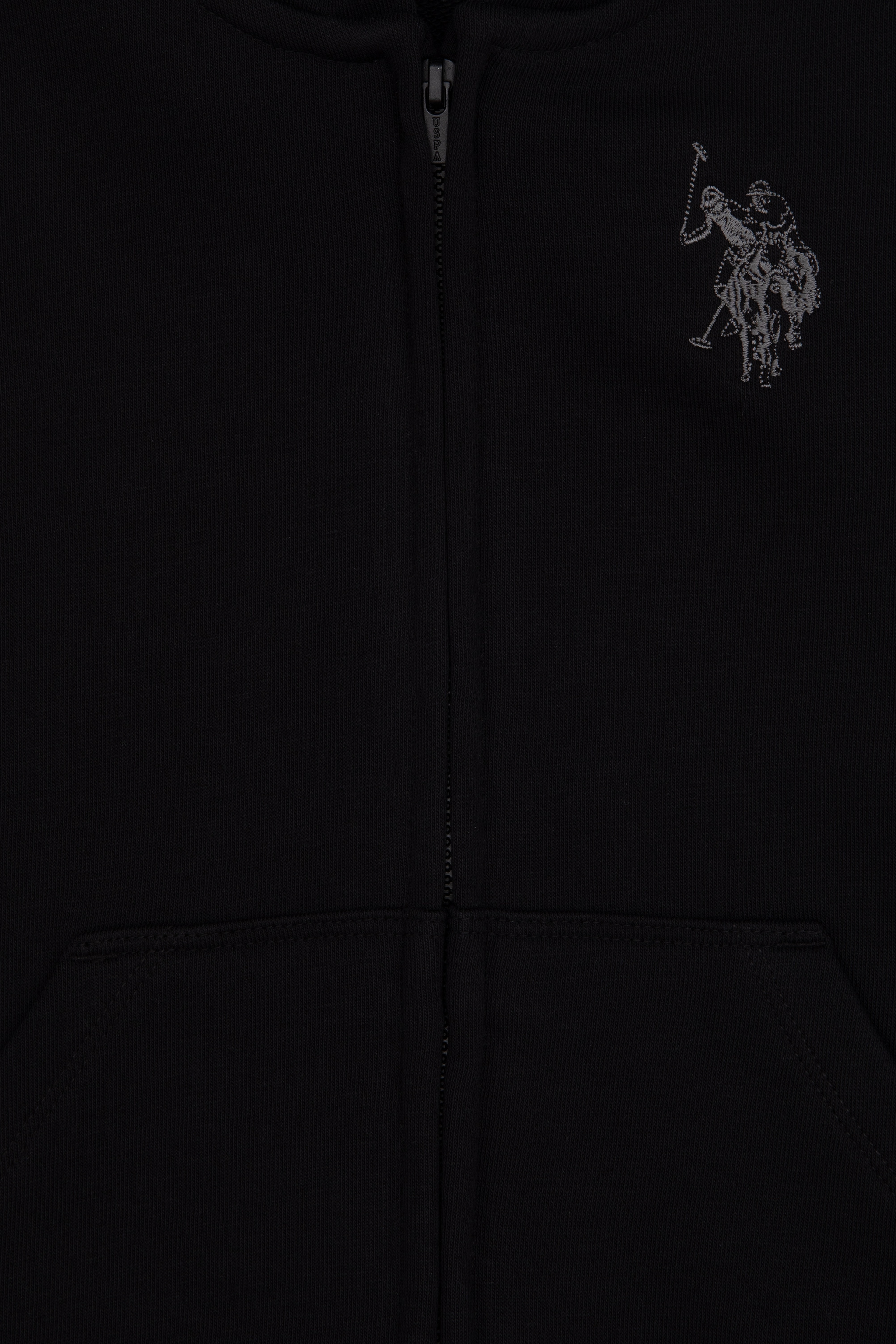 Erkek Çocuk Siyah Fermuarlı Kapüşonlu Sweatshirt - Image 3